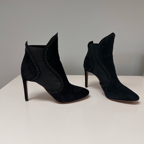 Brand NEW couture designer Alaïa black suede stiletto booties, size 35.5 - Picture 4 of 10